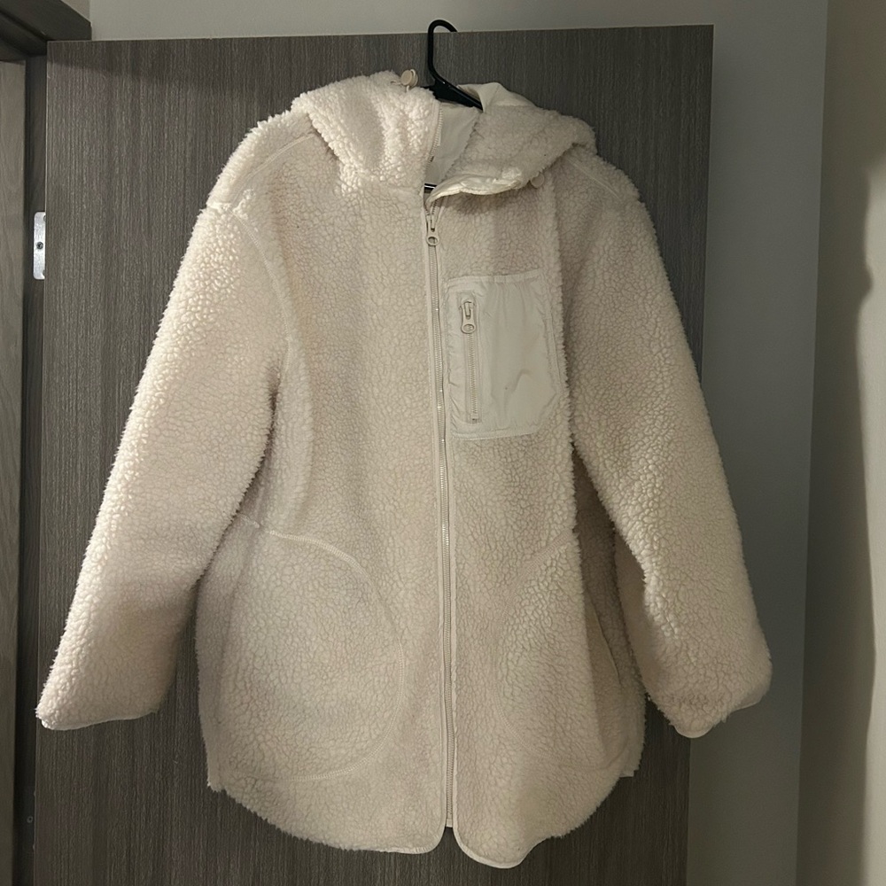 Cream Teddy Coat - Size M